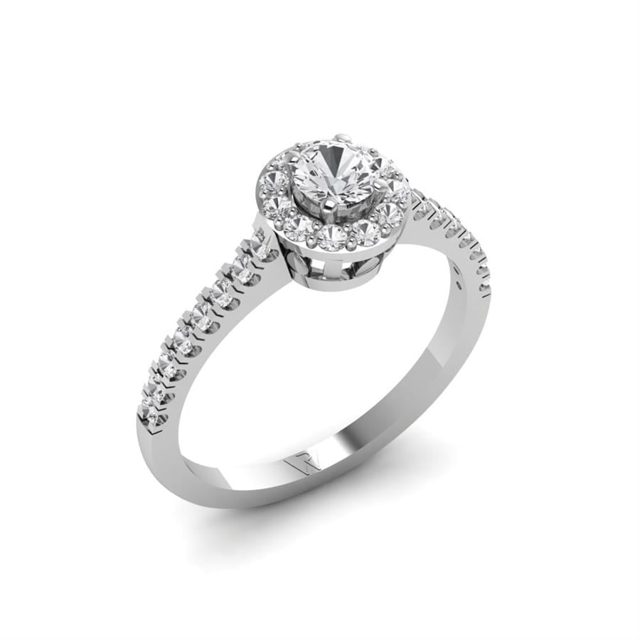 Solitaires Roseline Argent Rhodié Blanc Diamant 0.55 ct