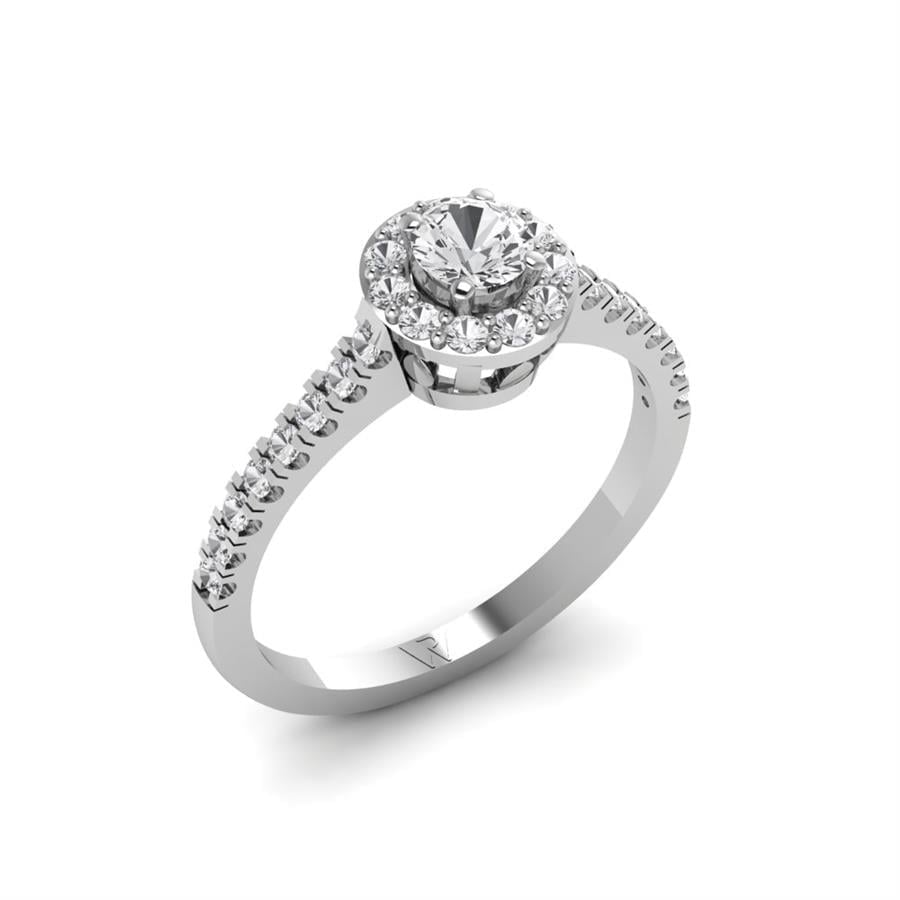 Solitaires Roseline Argent Rhodié Blanc Oxyde de zirconium 0.55 ct