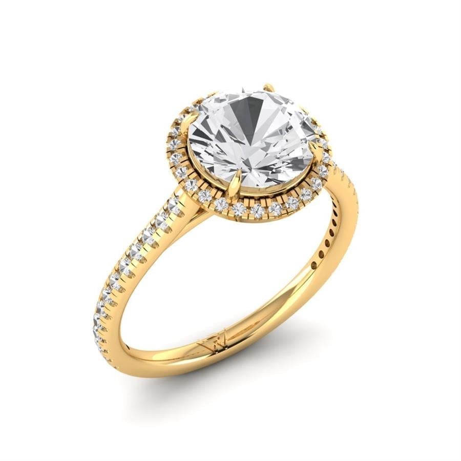 Solitaires Seris Argent Plaqué Or Jaune Oxyde de zirconium 2.15 ct