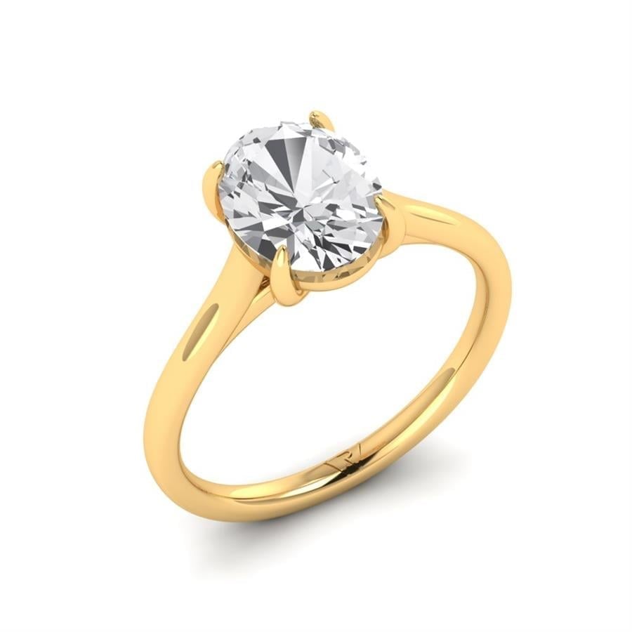 Solitaires Solira Argent Plaqué Or Jaune Oxyde de zirconium 2 ct