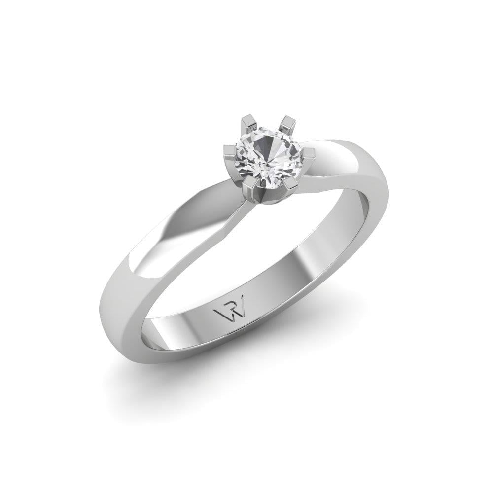 Evlilik Teklifi Yüzüğü Yüce Beyaz Altın Elmas 0.25 Ct