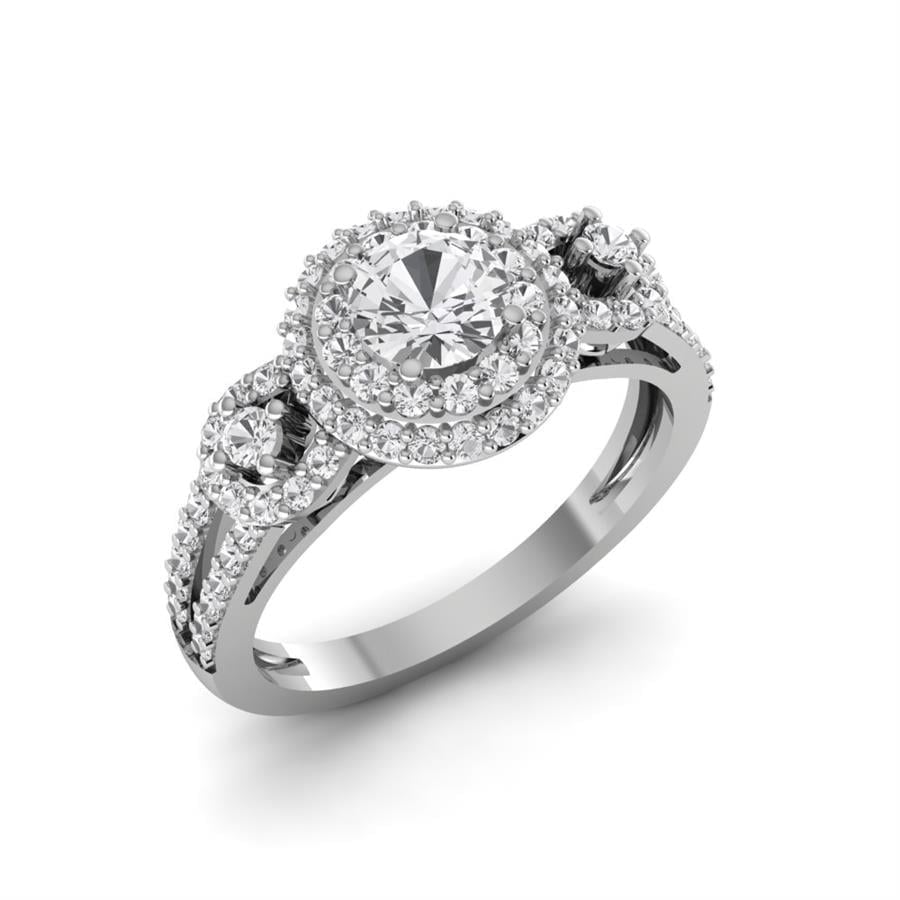Solitaires Superbe Argent Rhodié Blanc Diamant 1.2 ct