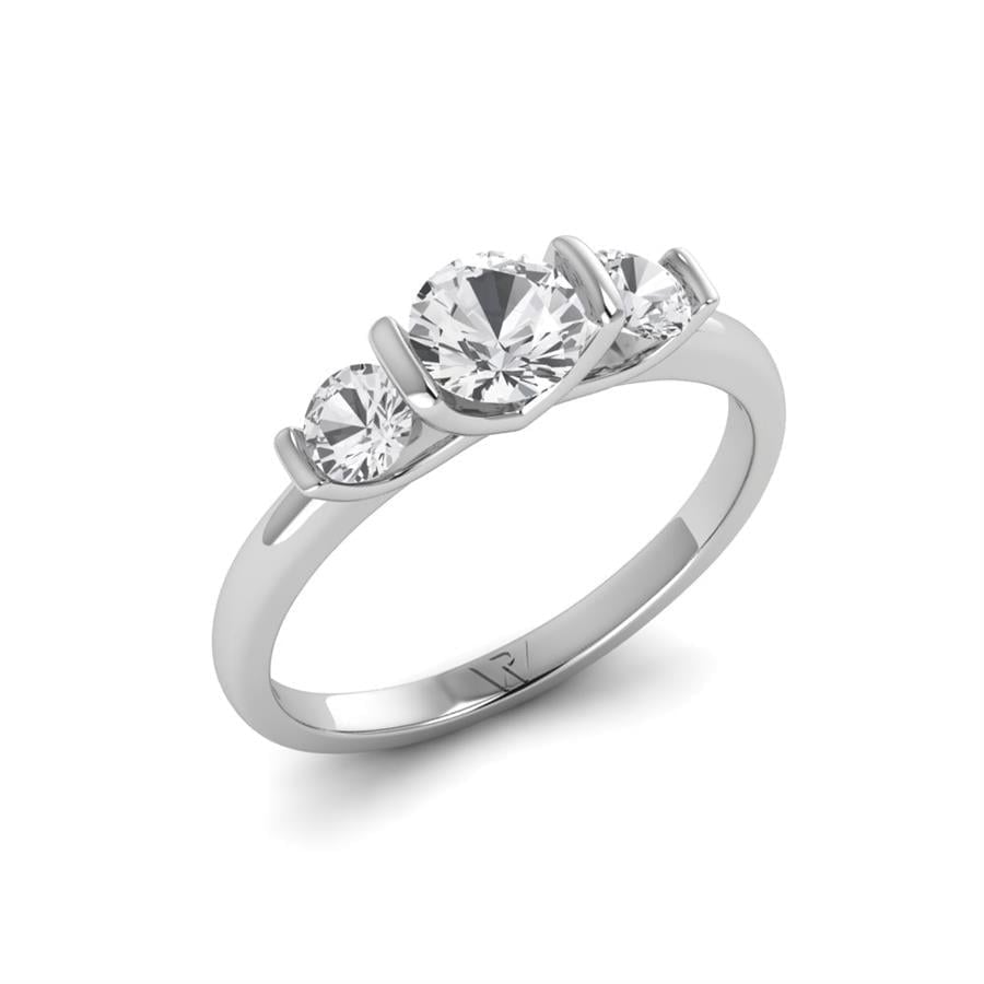Solitaires Trio Or Blanc Diamant 0.9 ct