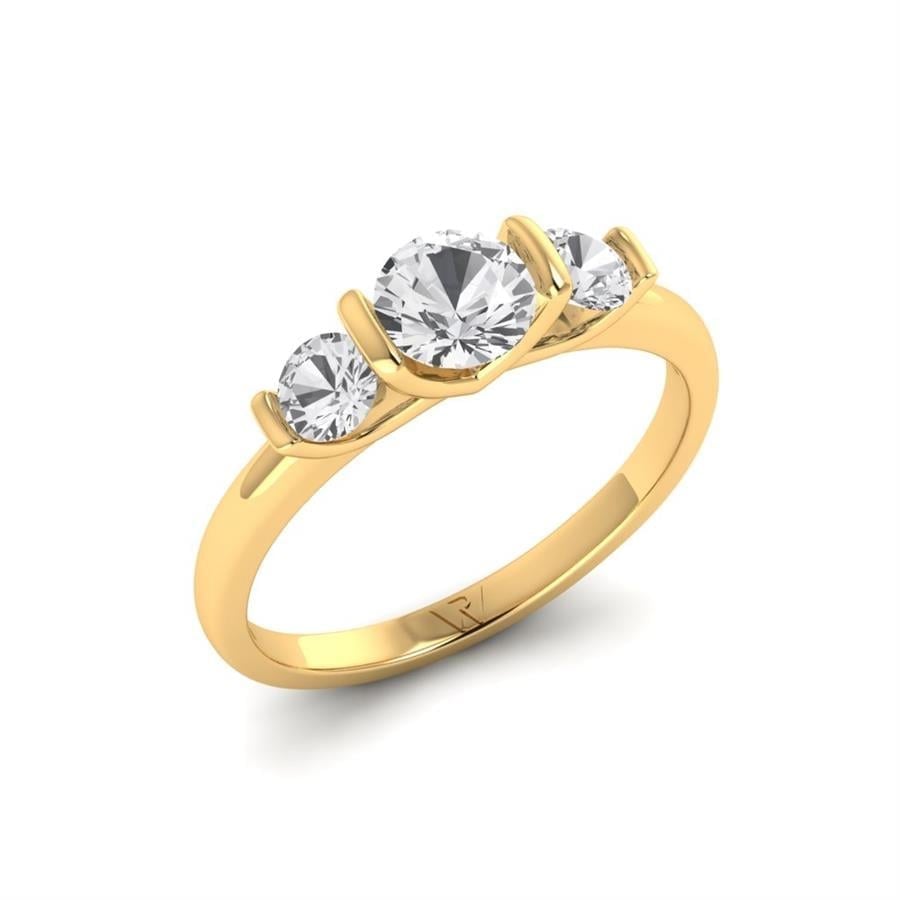 Solitaires Trio Or Jaune Oxyde de zirconium 0.9 ct