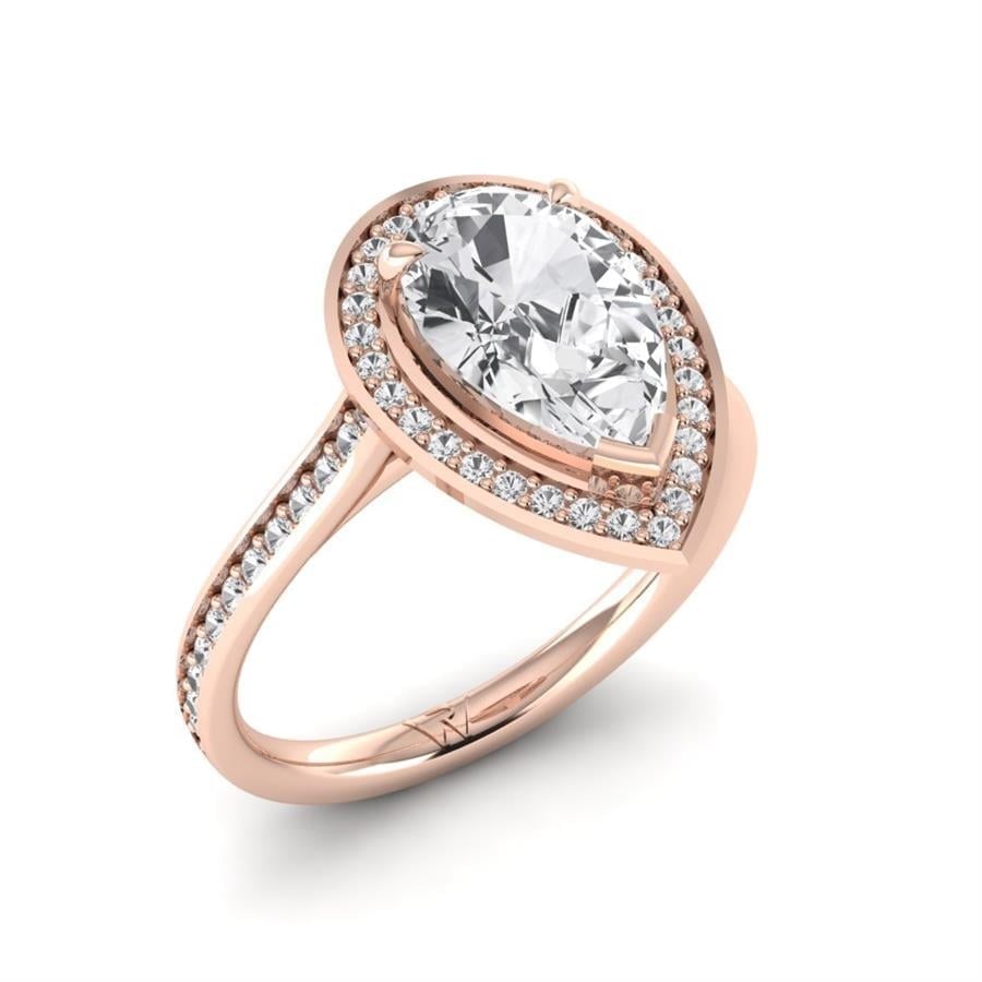 Solitaires Vélina Argent Plaqué Or Rose Diamant 2.3 ct