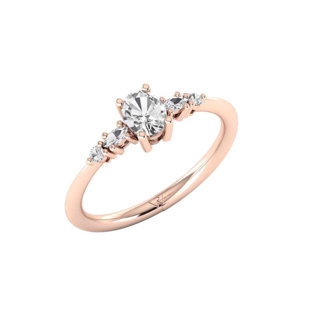 Véralys Evlilik Teklifi Yüzüğü Gümüş Rose Altın 0,66 Ct