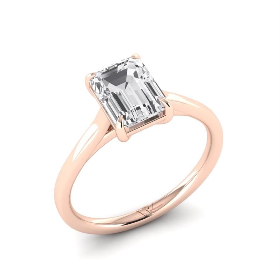 Solitaires Zyra Argent Plaqué Or Rose Diamant 2 ct