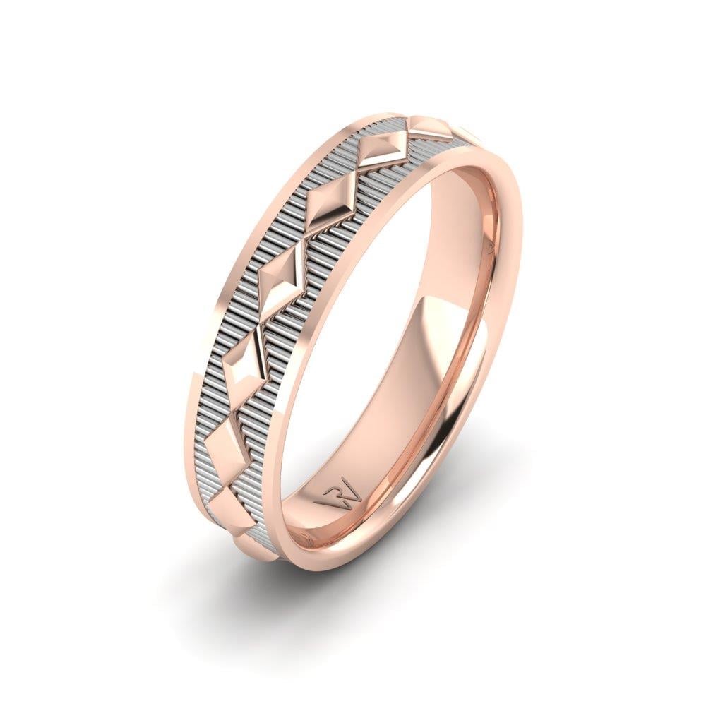 Sparklust Modern Erkek Alyans Rose Ve Beyaz Altın