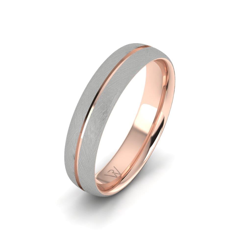 Unitywave Modern Erkek Alyans Rose Altın Ve Beyaz