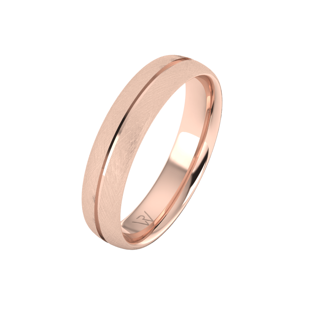 Unitywave Rose Altın Modern Erkek Alyans