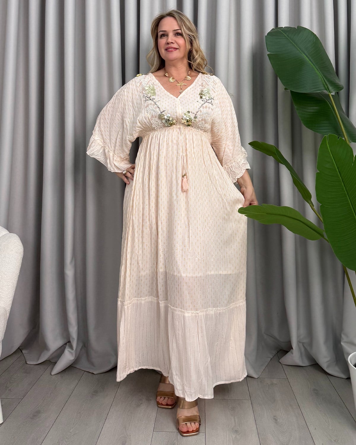 Ajda Etnik Elbise Somon