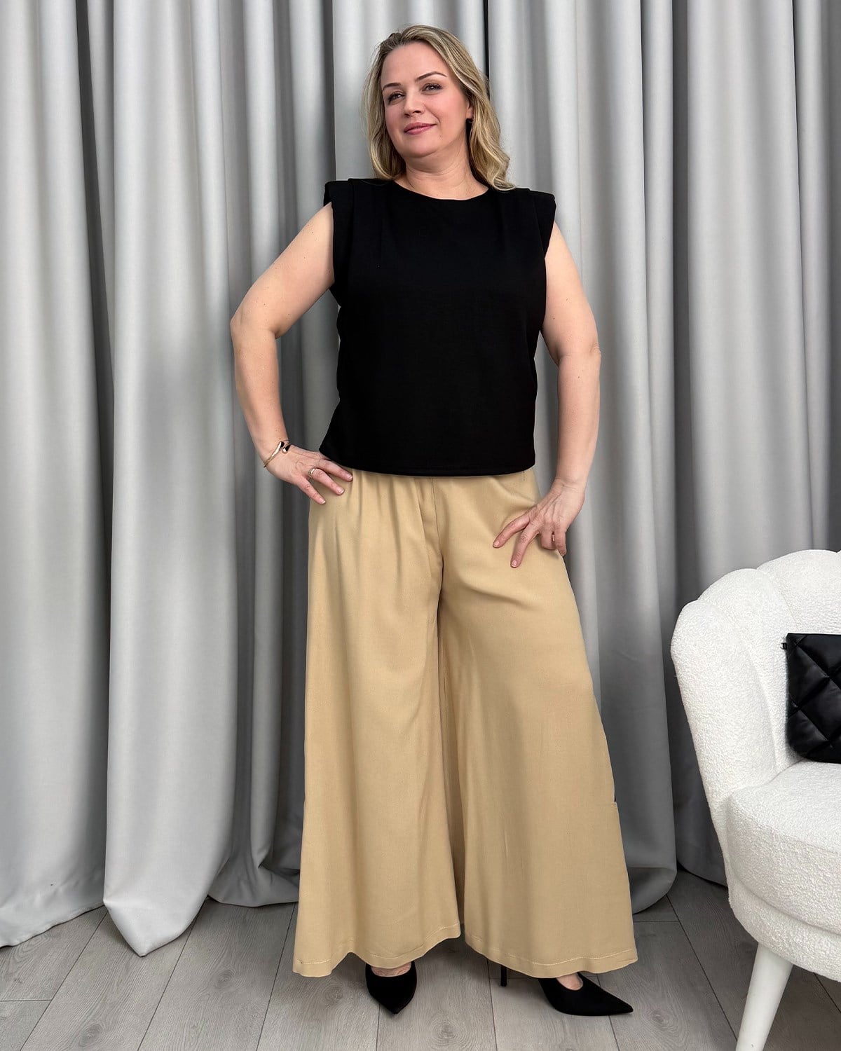 Aura Nakışlı Pantolon Vizon