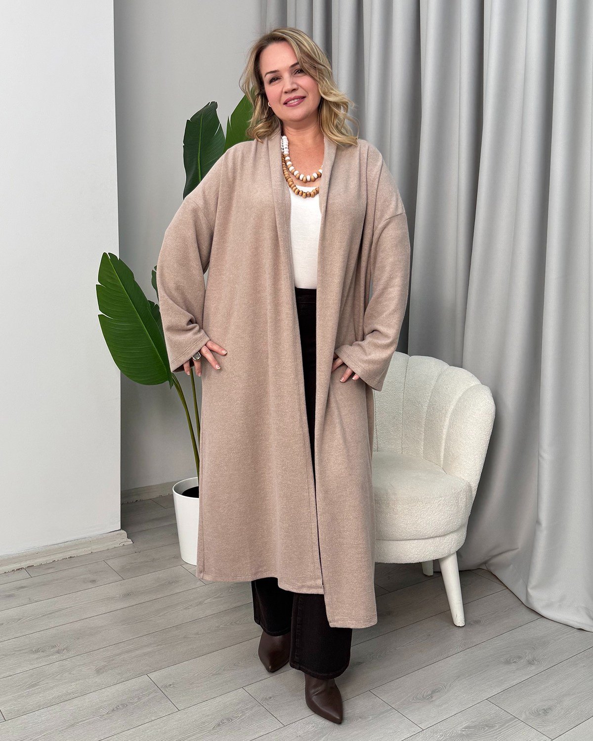 Buse Salaş Hırka Triko Vizon