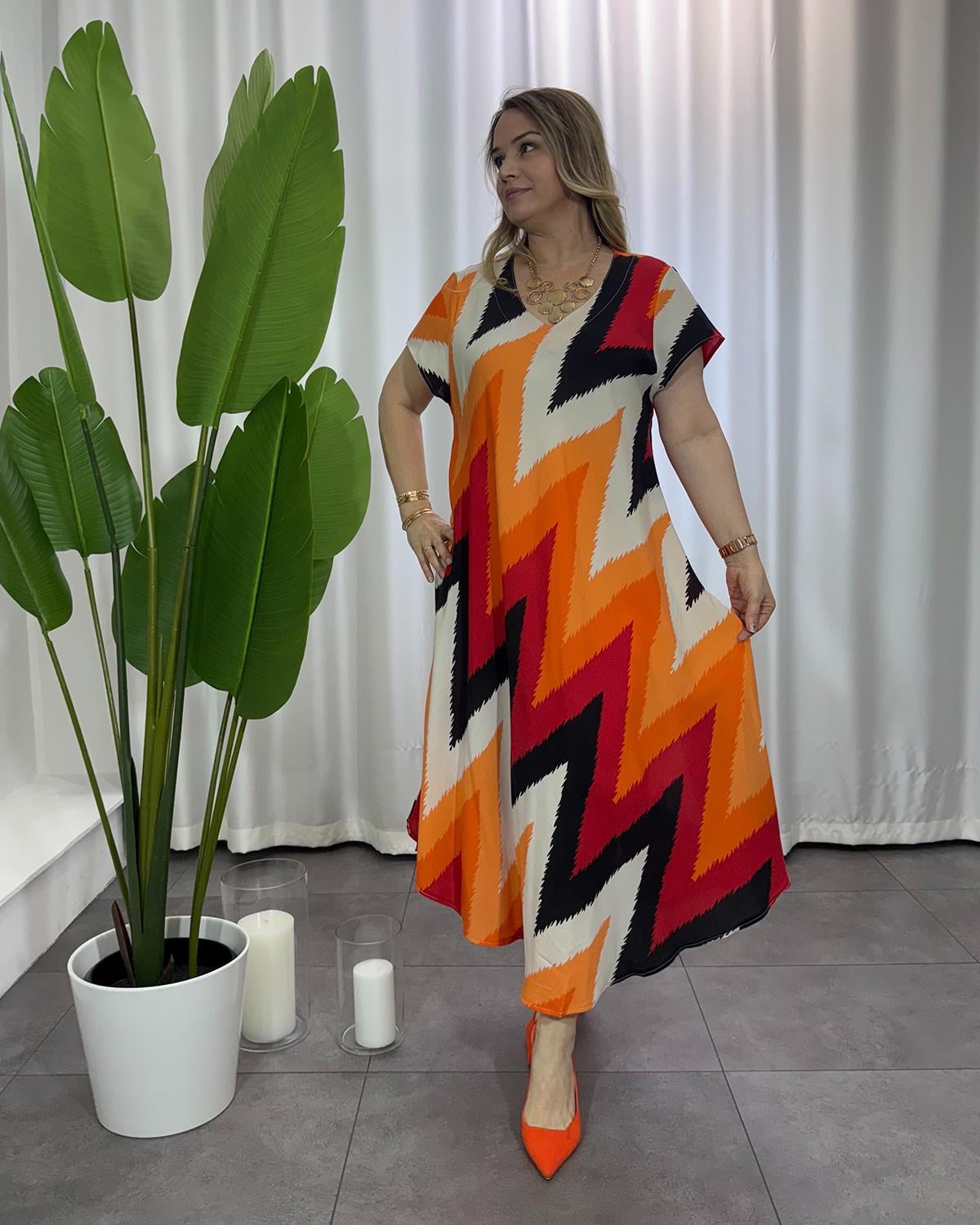 Harmony Yazlık Elbise Orange