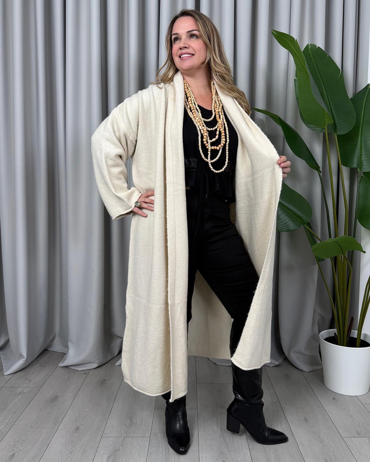 Helly Basic Hırka Ekru