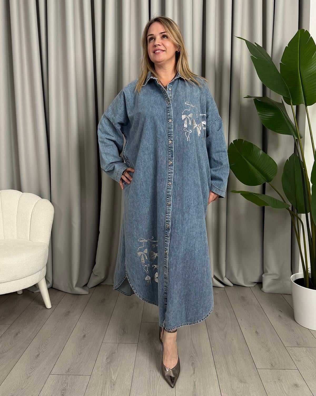 Irina Denim Elbise