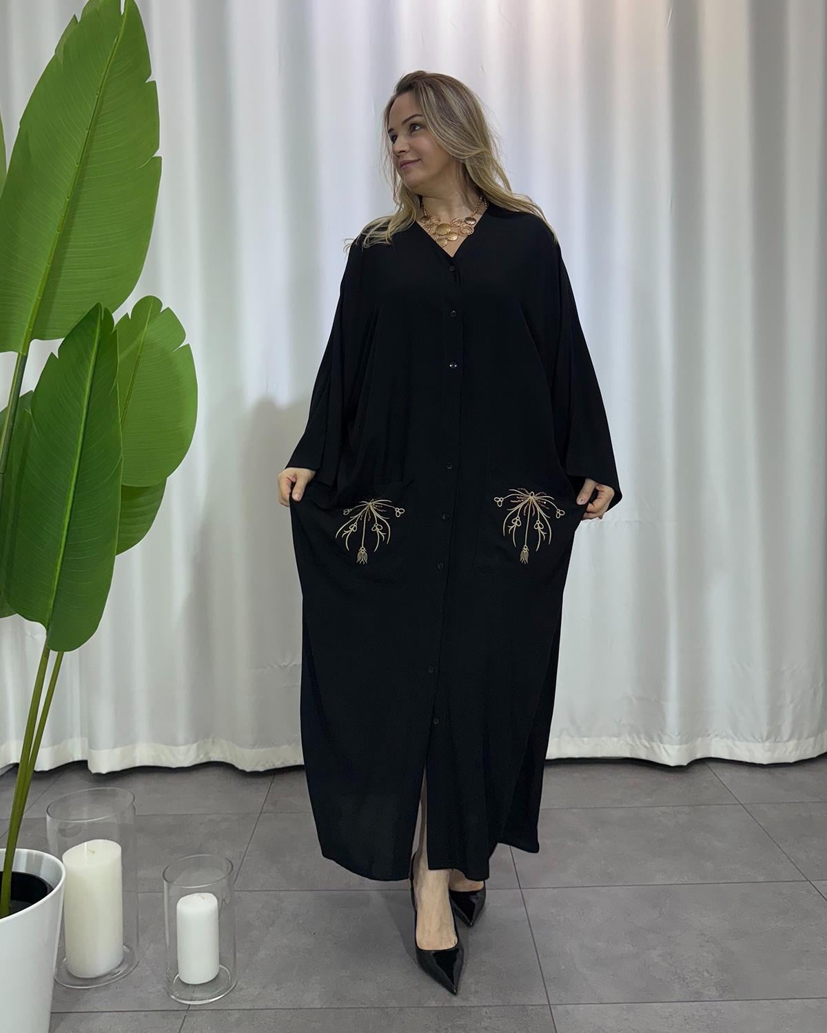 Lara Gömlek Elbise Siyah