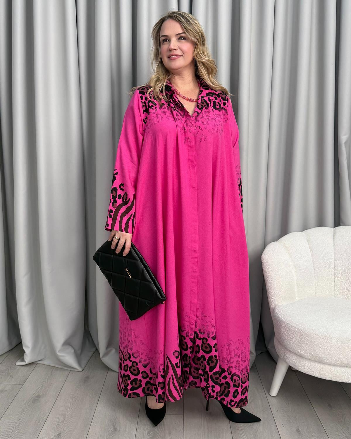 Lena Keten Elbise Pembe