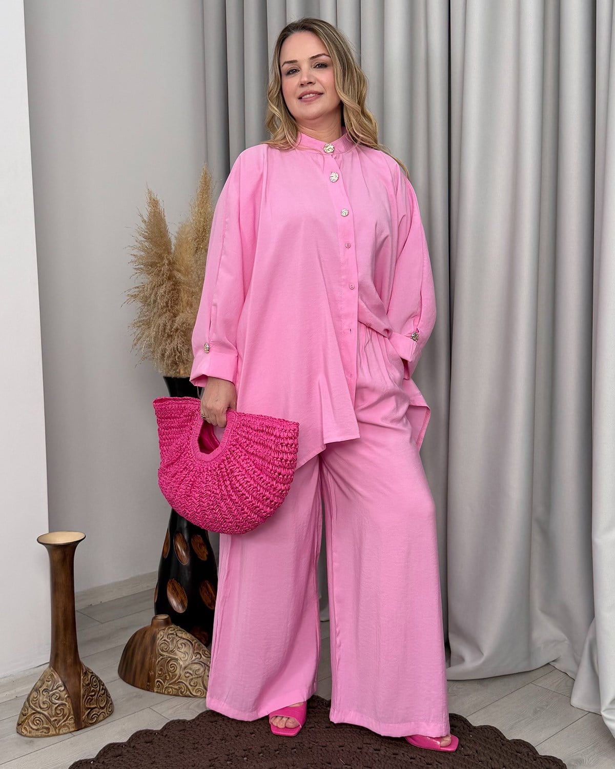 Leyli Tasarım Takım Pembe