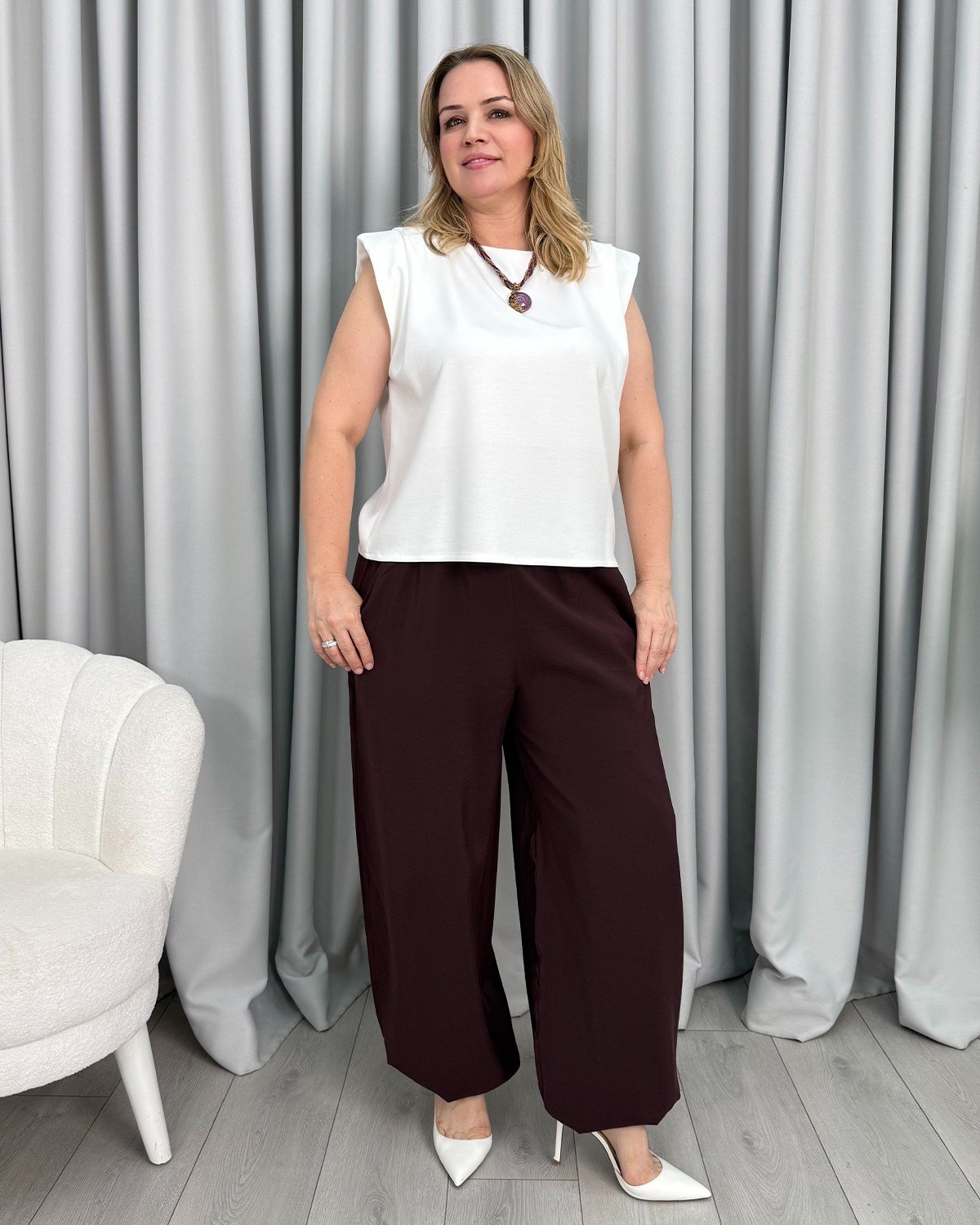 Lora Pantolon Bordo