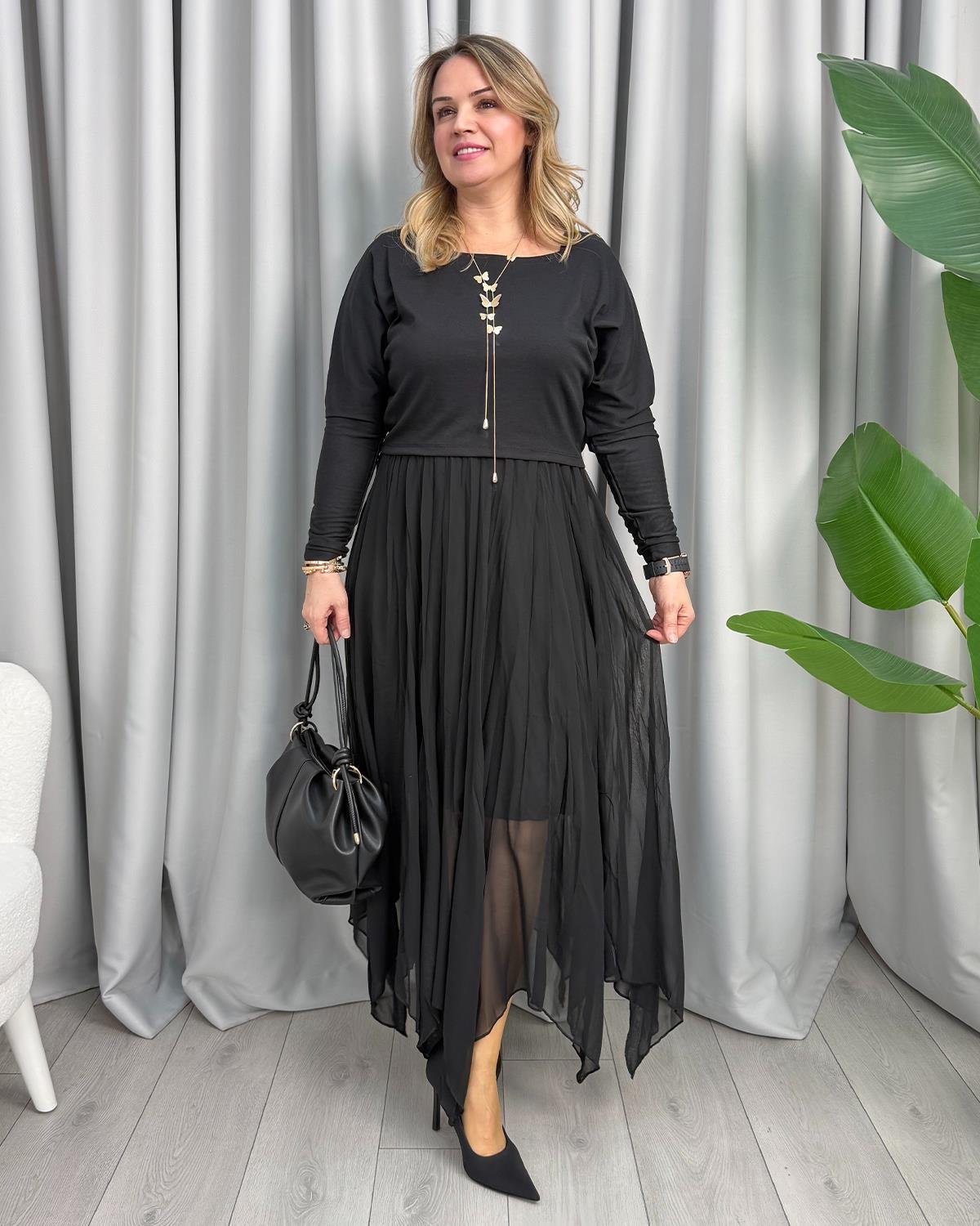 Madonna Tasarım Elbise Siyah