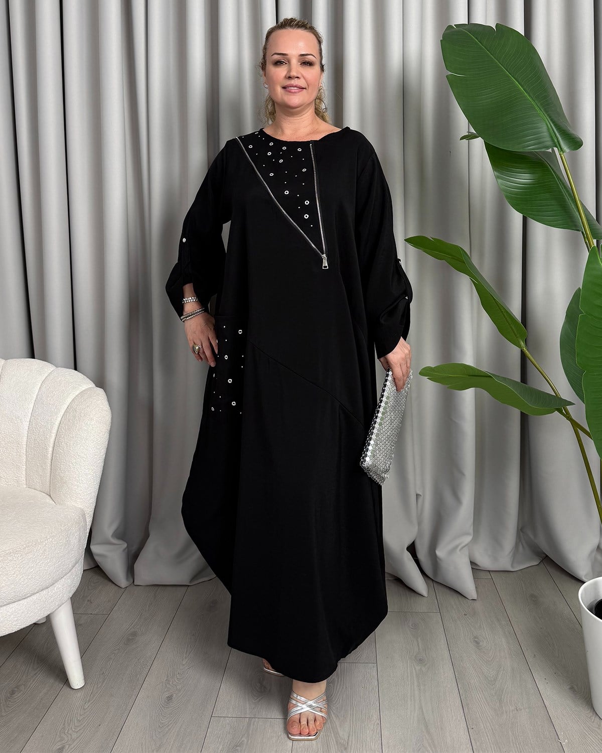 Maria Tasarım Elbise Siyah