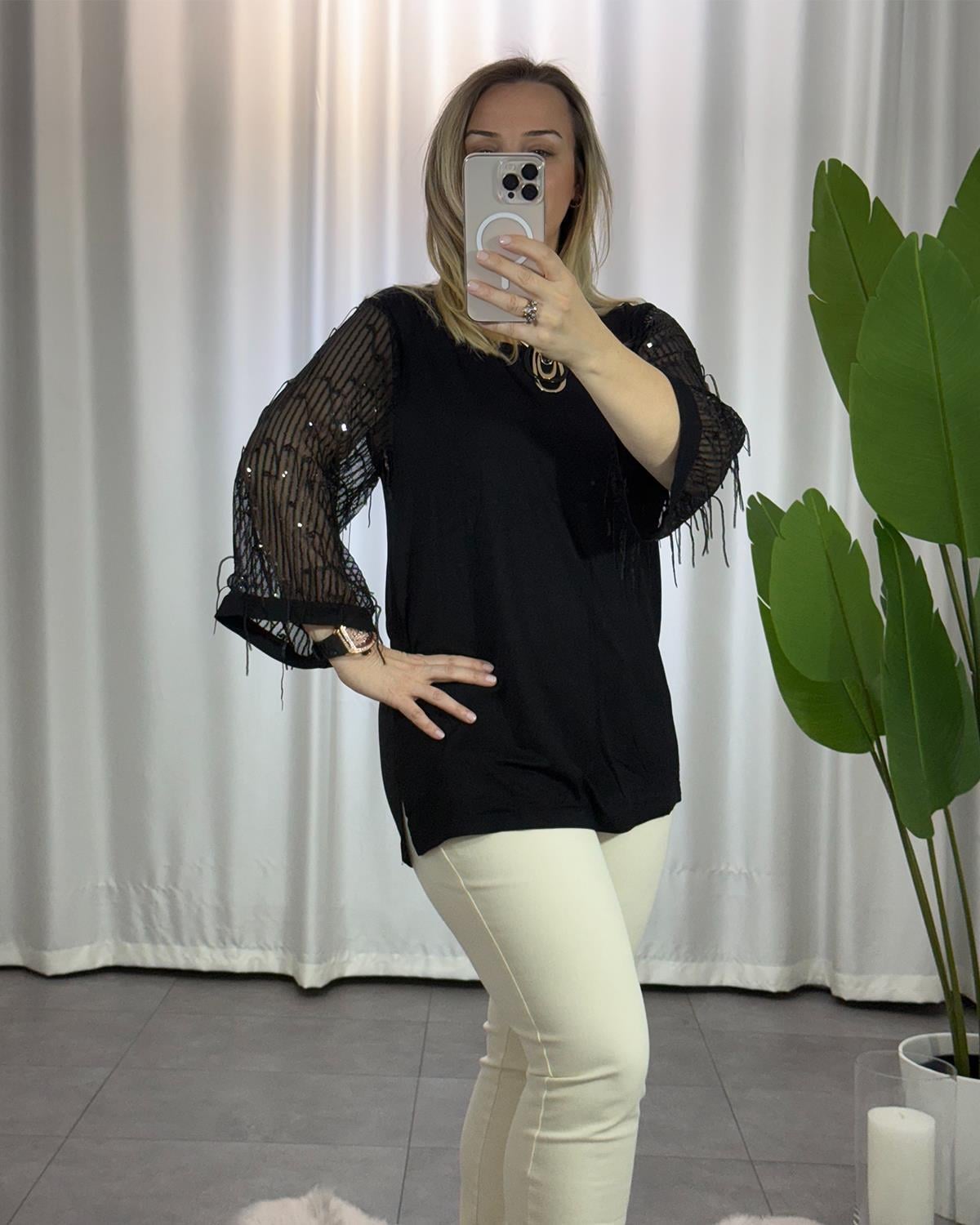 Monaliza Payetli Bluz