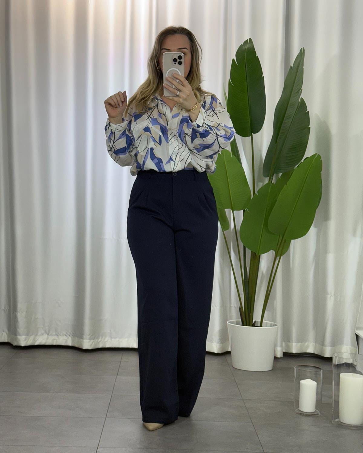 Premium Plazzo Pantolon Lacivert