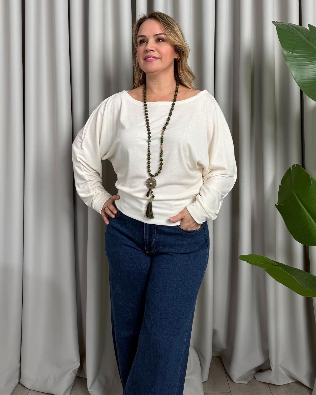 Silvia Basic Bluz Ekru