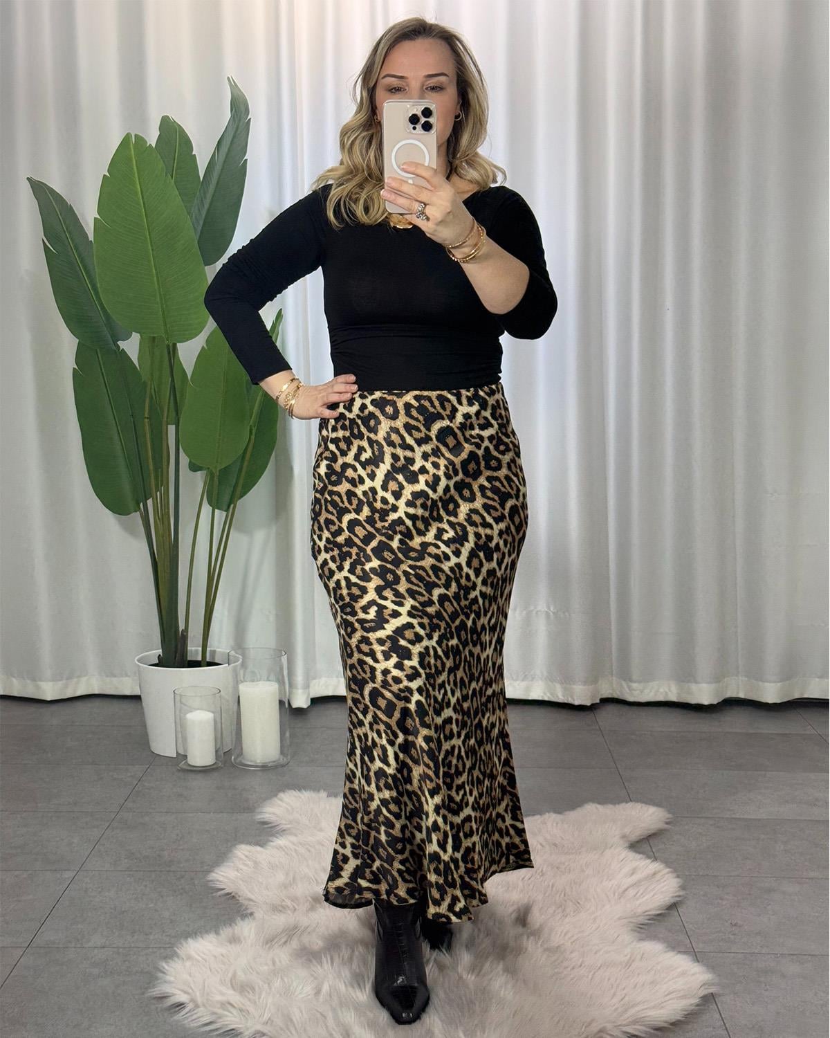 Star Siyah Leopar Etek