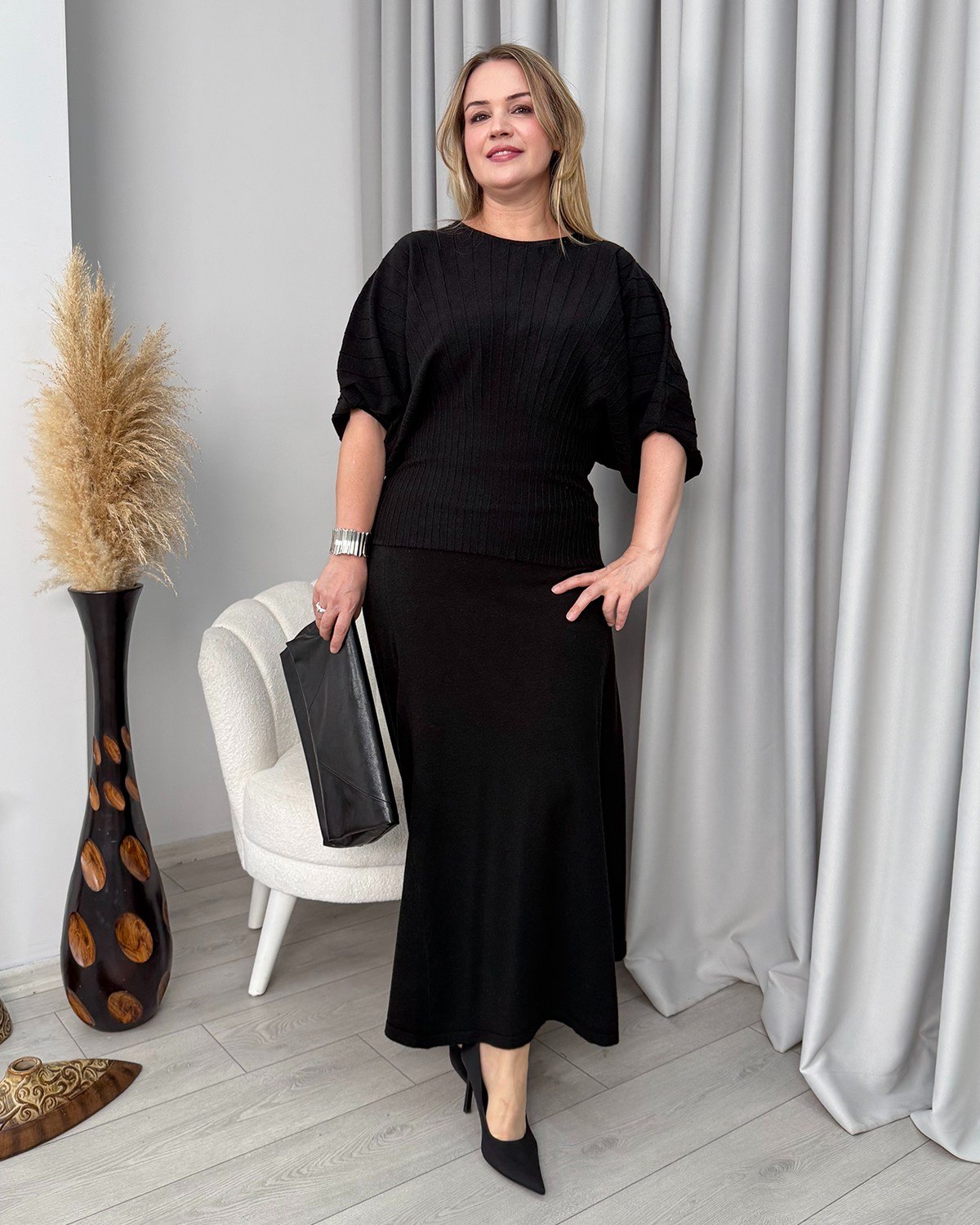 Talina Triko Takım Siyah
