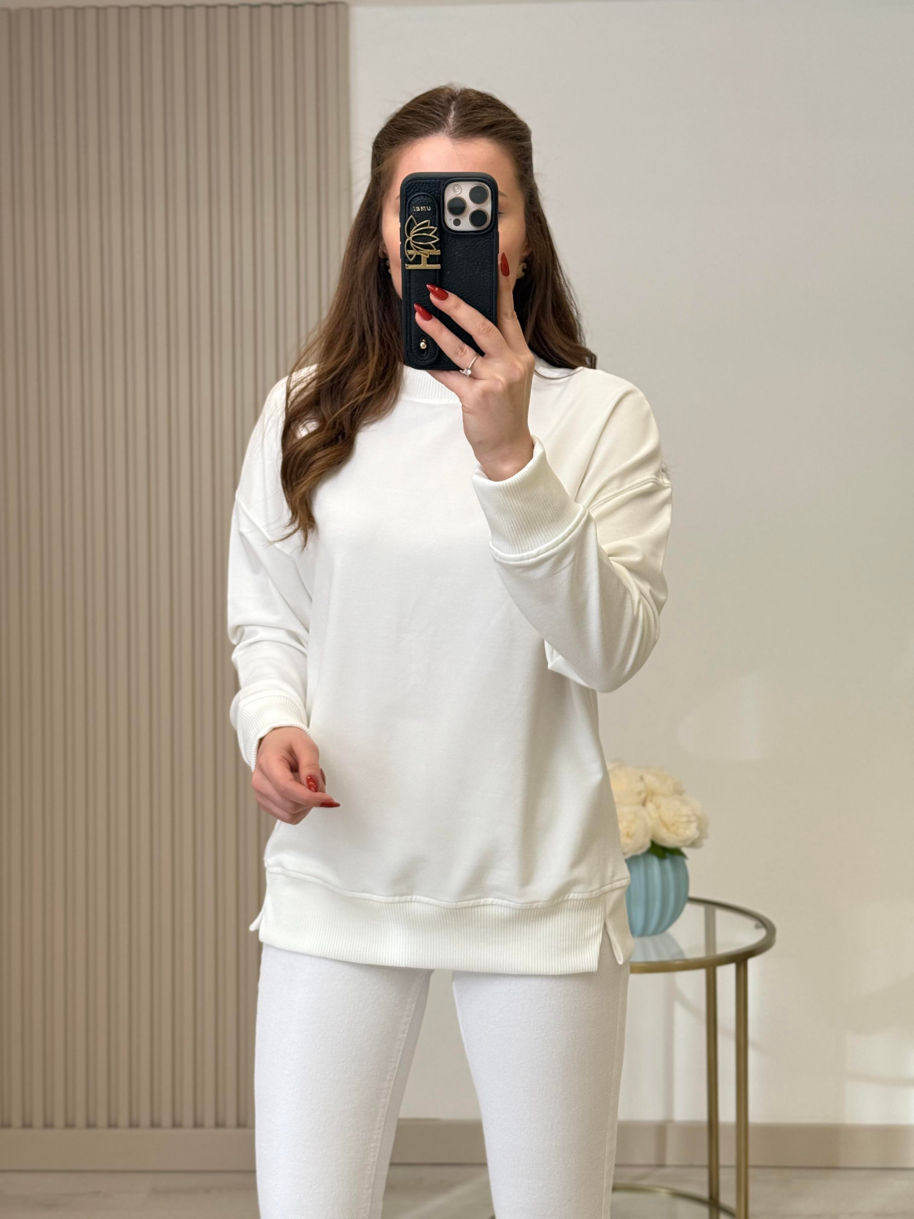 Basıc Sweatshirt Beyaz