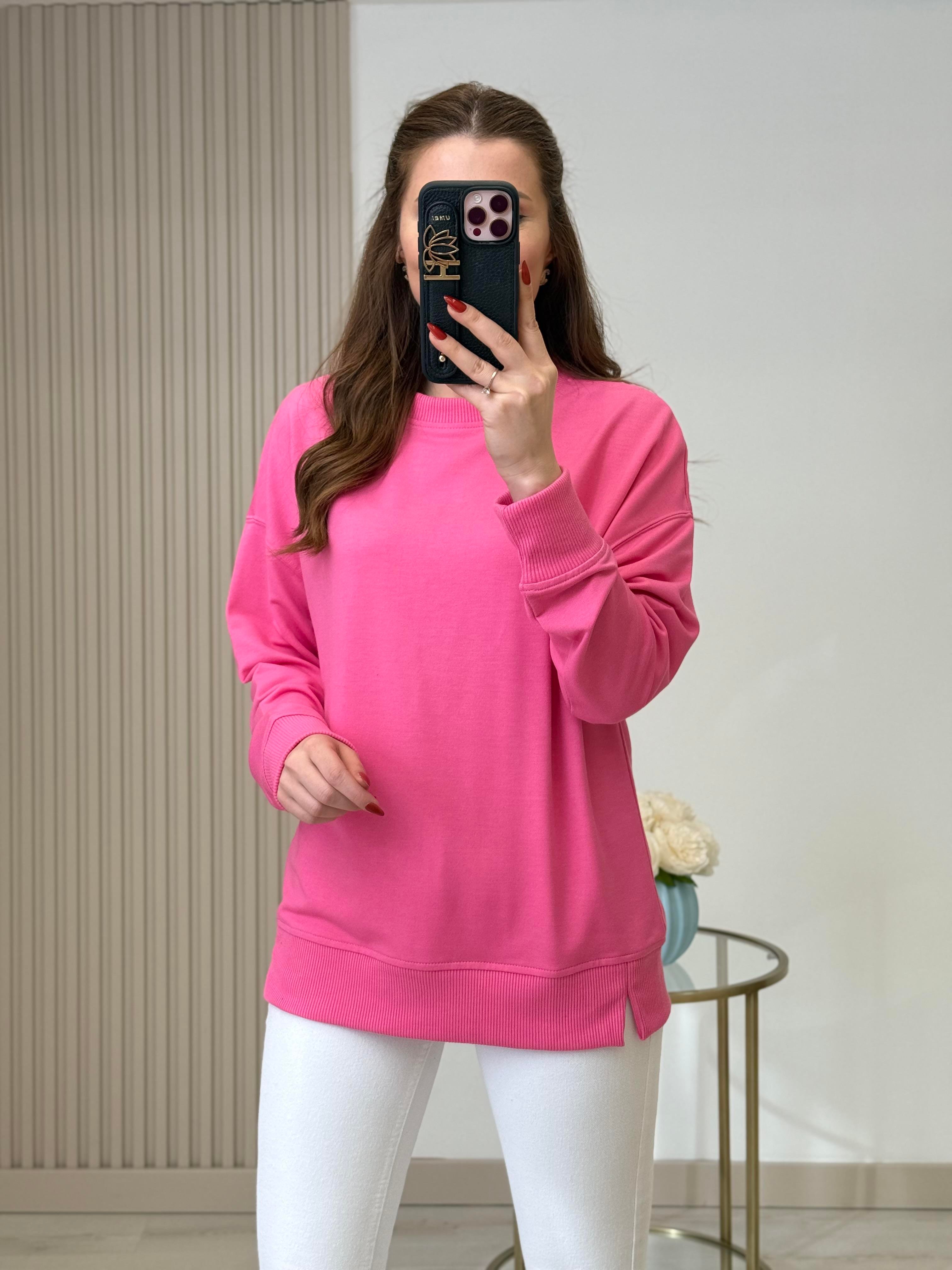 Basıc Sweatshirt Pembe 