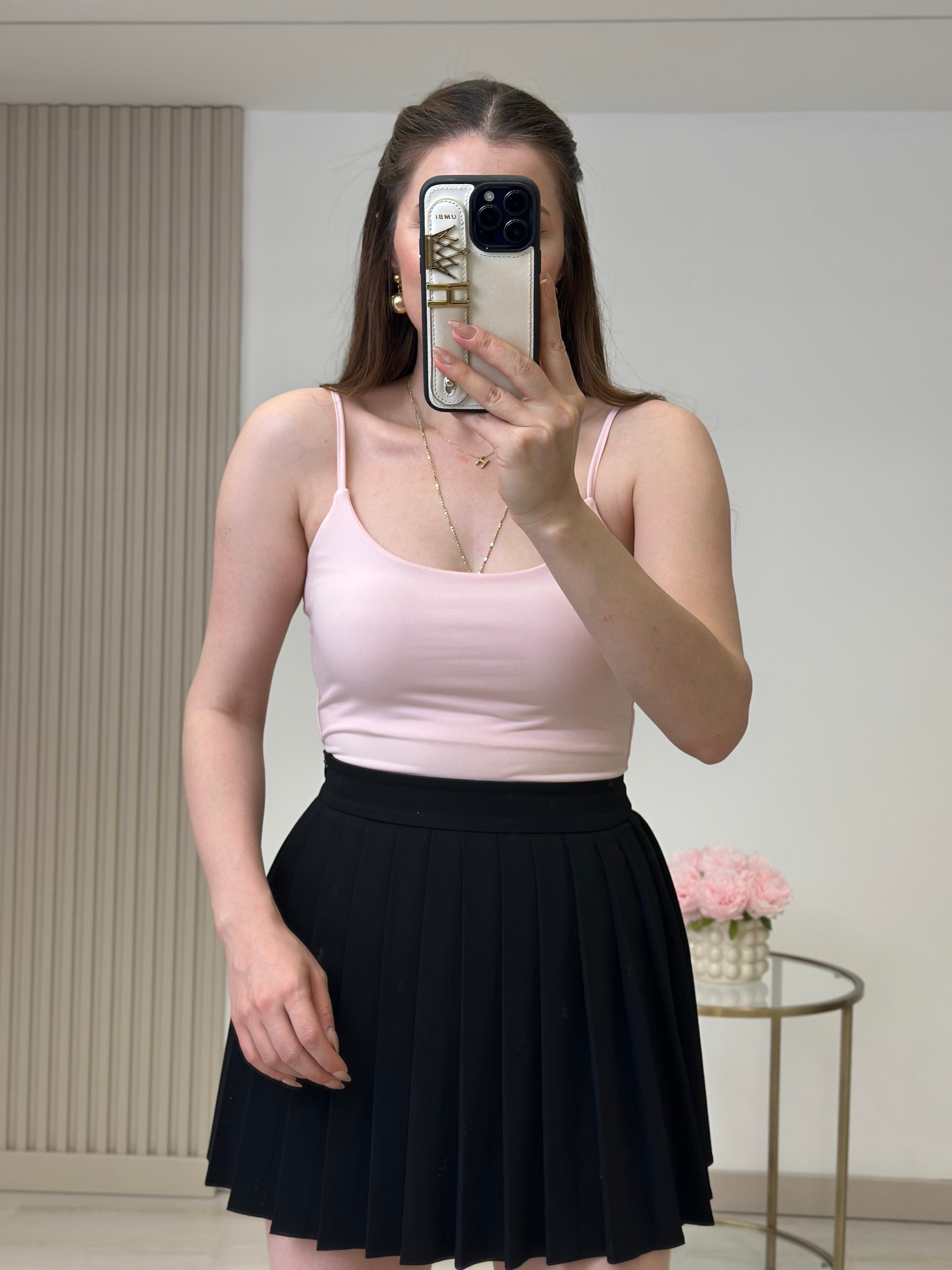 İnce Askılı İçi Astarlı Atlet Pembe