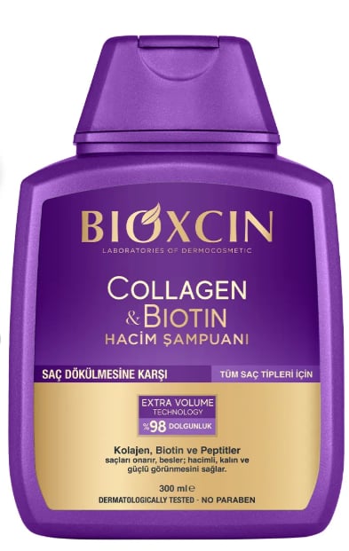 Bioxcin Collagen & Biotin Ekstra Hacim Şampuanı 300 ml - Kolajen Biotin İnce ve Seyrek Saçlar