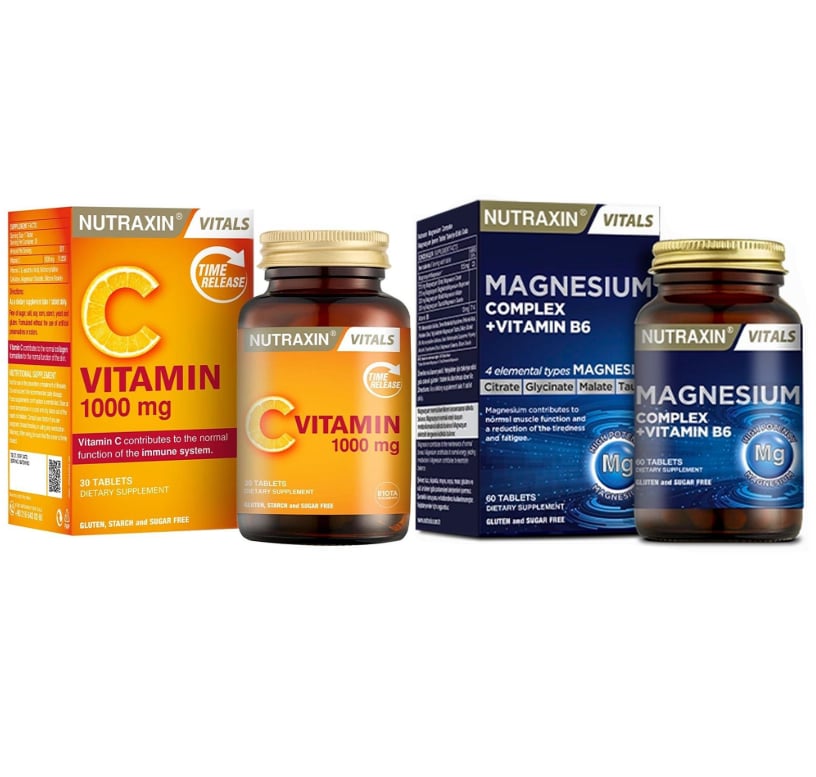 Nutraxin Magnesium Complex B6 60 Tablet Nutraxin Vitamin C 1000 mg 30 Tablet