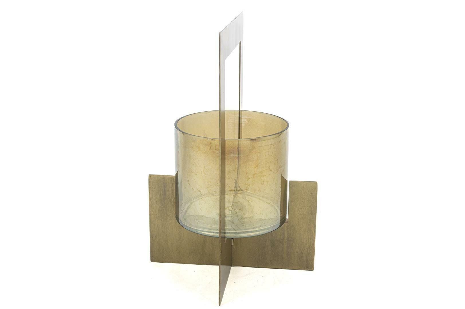 Gold gri cam mumluk 21*21*32 cm