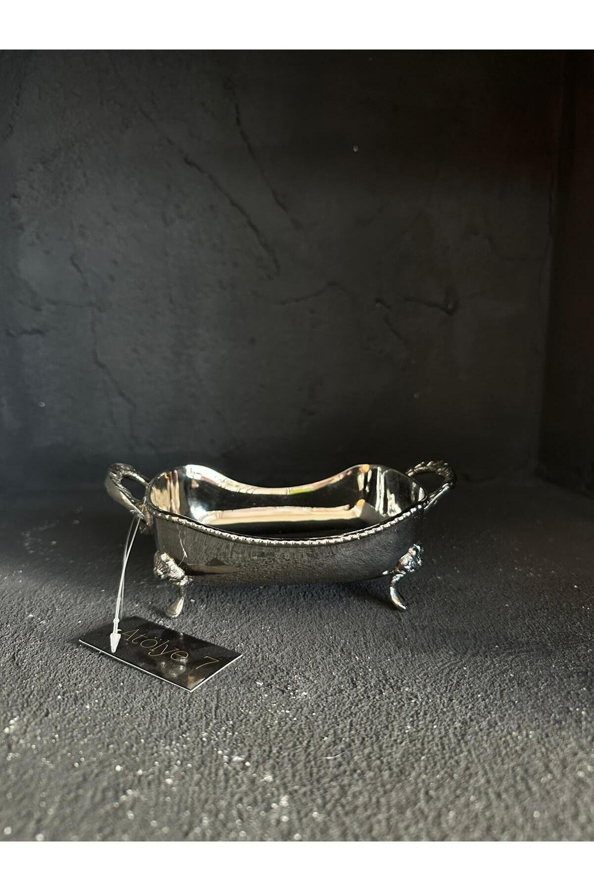 Gümüş ayaklı lokumluk 16*10 cm
