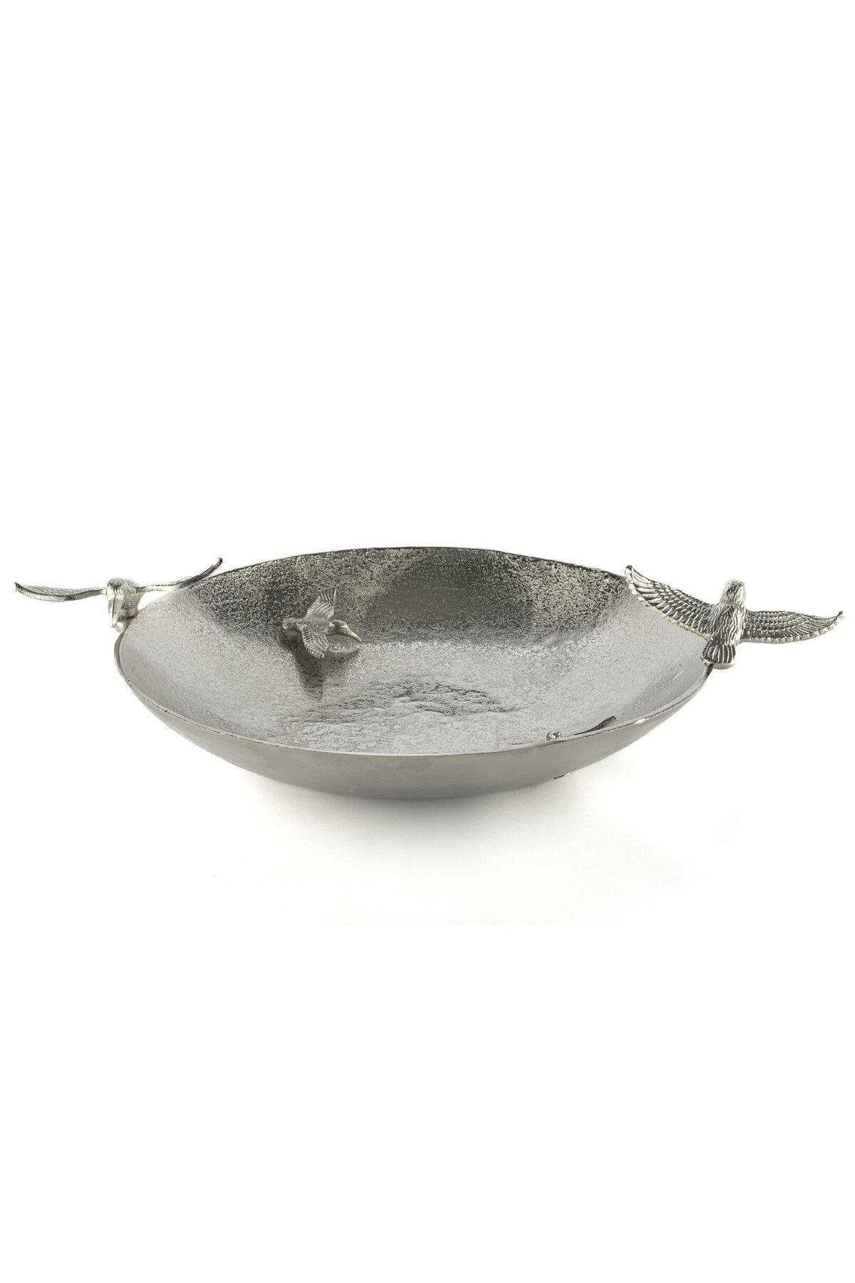 Gümüş kuşlu dekoratif kase 39*11 cm
