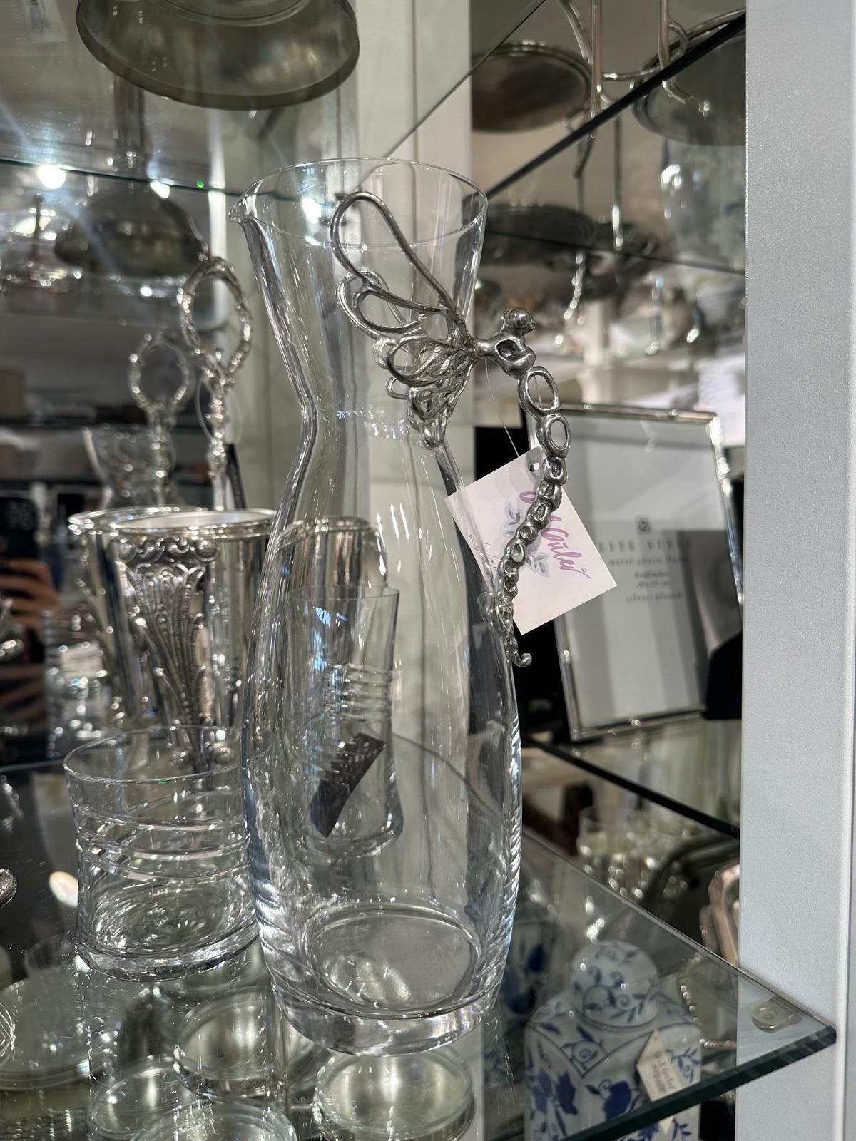 Kelebek cam sürahi 28 cm