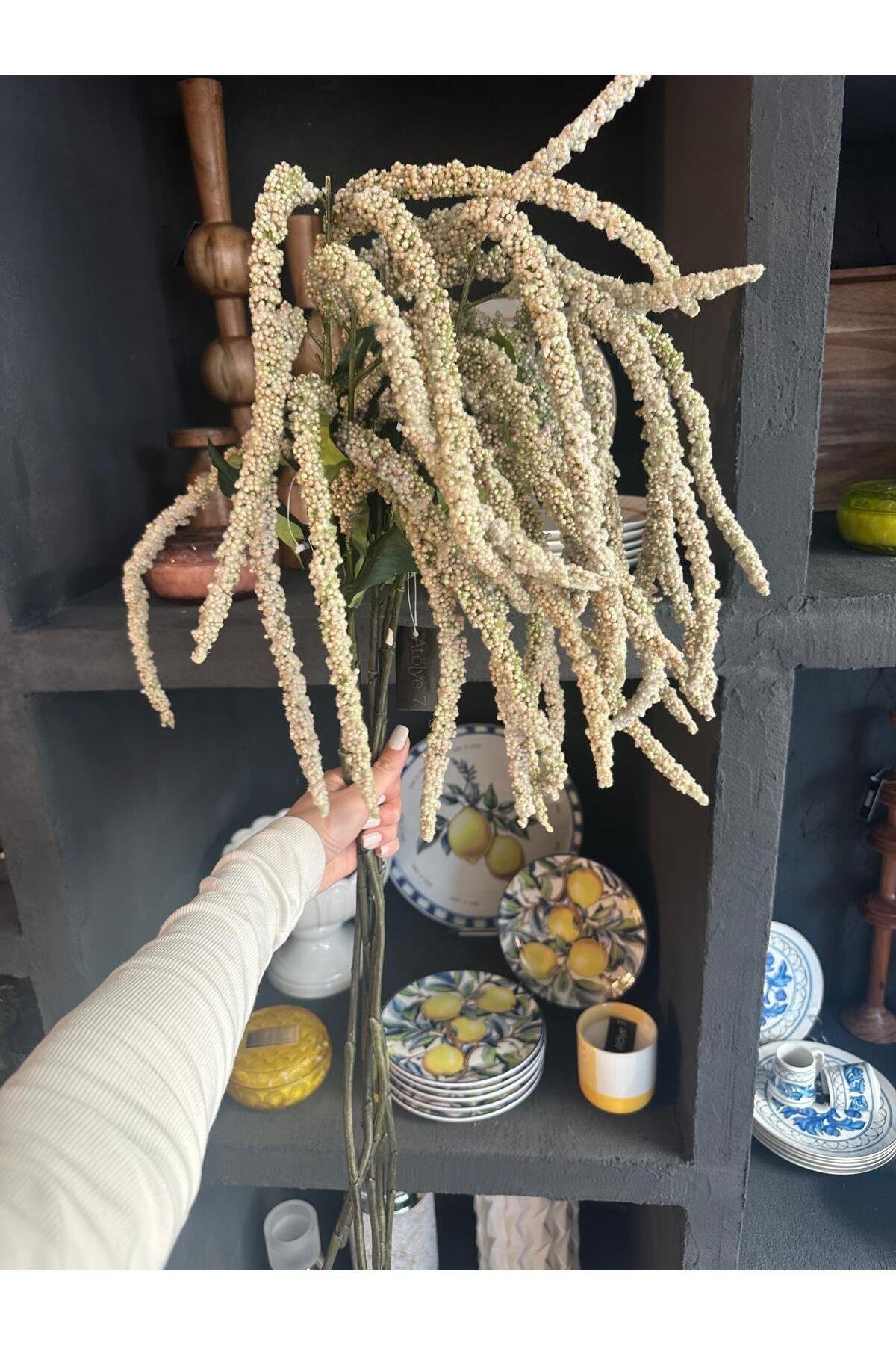 Kuk çiçek amarantus spray 102 cm yapay çiçek