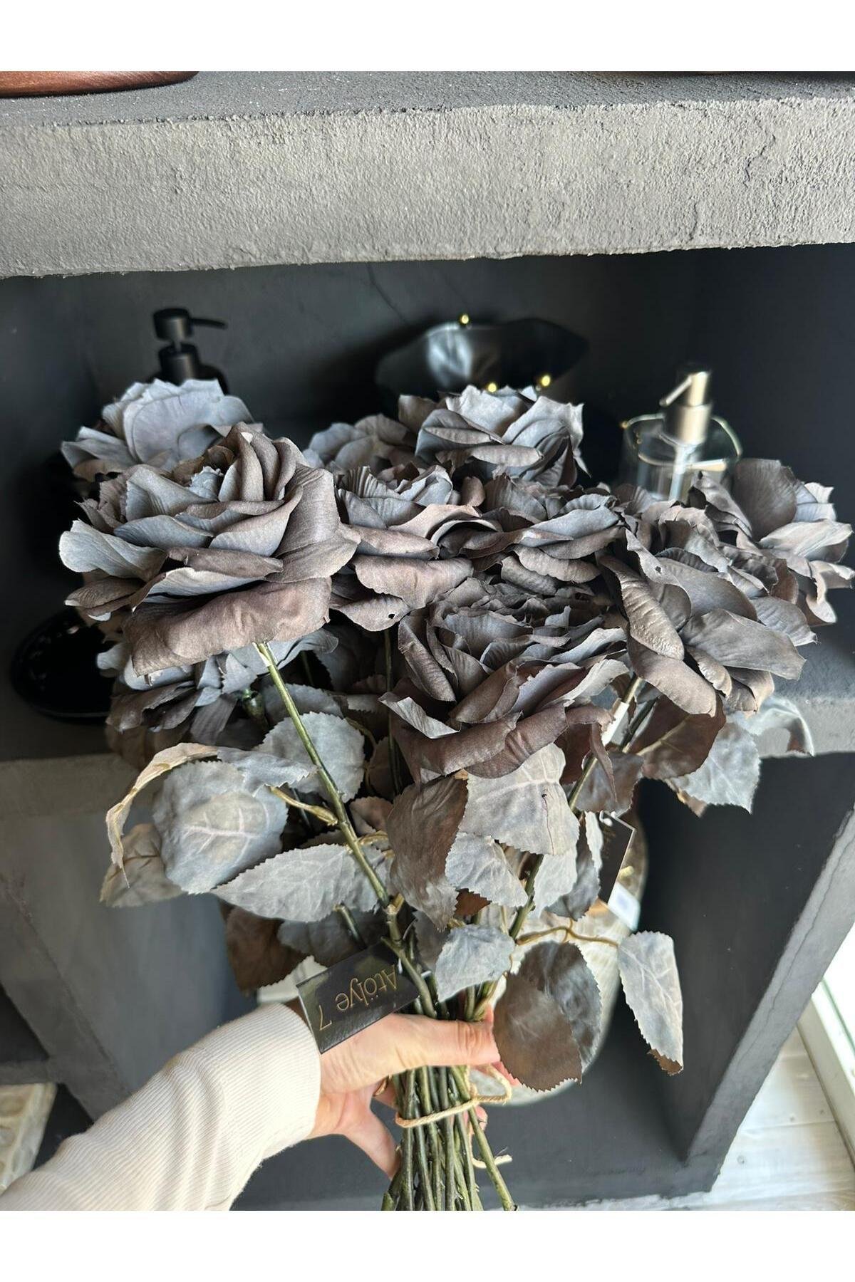Yapay siyah gül 56 cm