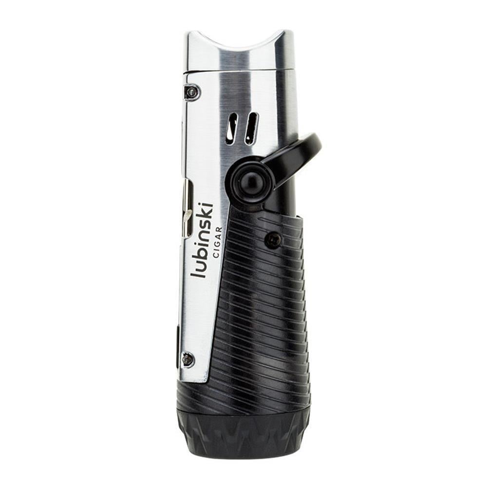 Lubinski Lion İğneli + Delicili Tek Torch Puro Çakmağı Silver