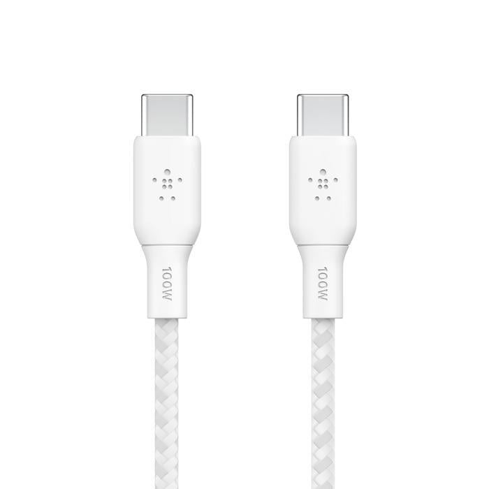 Belkin Belkin BoostCharge USB-C to USB-C Örgülü 100W Kablo 2M-ByzBelkinCep Telefonu Kablo ŞarjCAB014BT2MWH