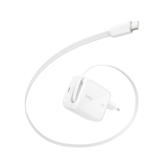 Belkin WCH022KQWH UltraCharge 67W GaN Geri Çekilebilir 1M USB-C Kablolu Hızlı Şarj Adaptörü - BeyazBelkin WCH022KQWH UltraCharge 67W GaN Geri Çekilebilir 1M USB-C Kablolu Hızlı Şarj Adaptörü - BeyazBelkinŞarj CihazlarıWCH022KQWH