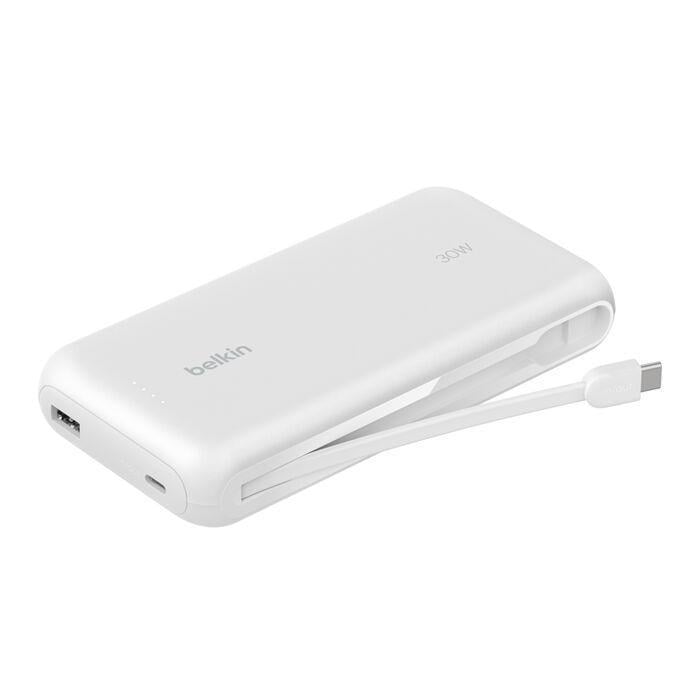 Belkin BPB024FQWH BoostCharge 20.000 mAh 30W Entegre USB-C Kablolu Powerbank – BeyazBelkinPowerbankBPB024HQWH