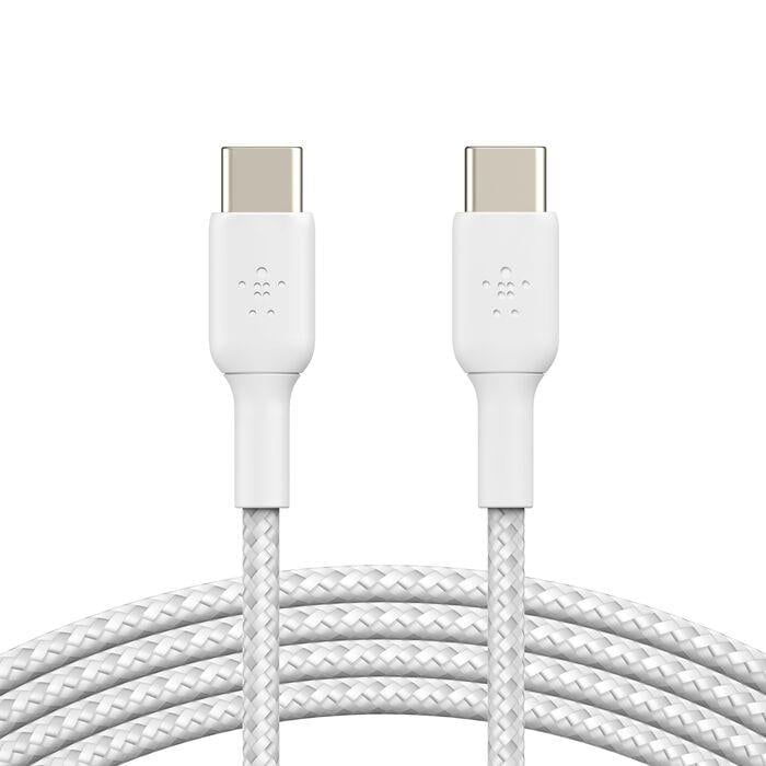 Belkin CAB004BT1MWH BoostCharge 60W USB-C to USB-C 1M Örgülü Şarj Kablosu – BeyazBelkinKabloCAB004BT1MWH