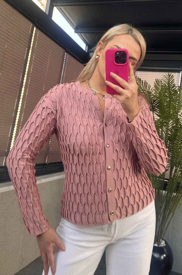 Pembe Bürümcük Hırka