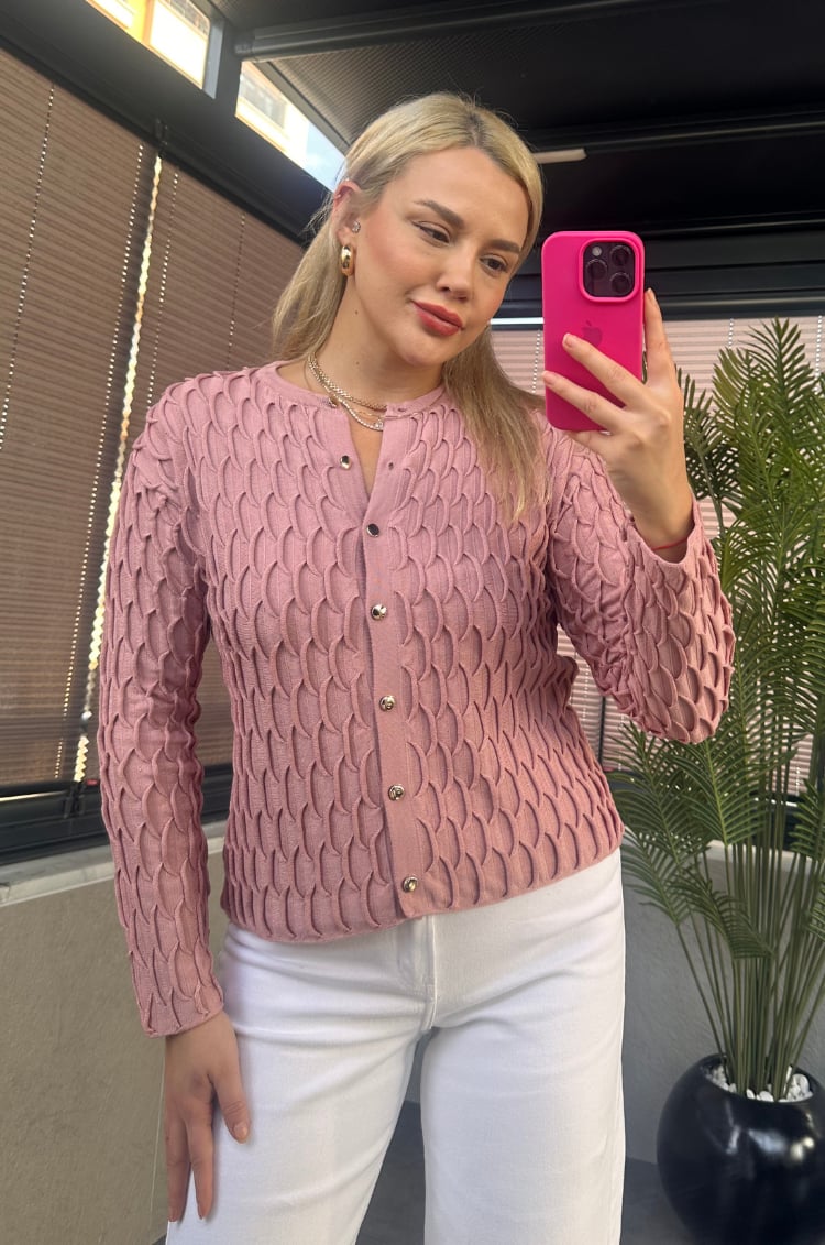 Pembe Bürümcük Hırka