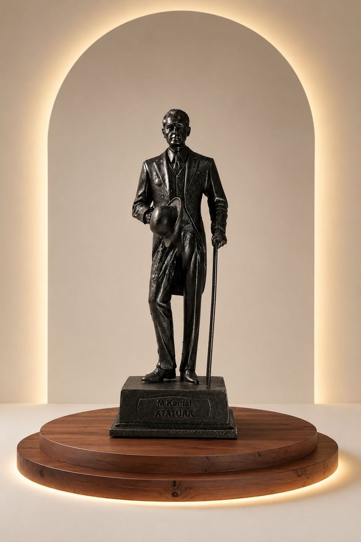 Bastonlu Atatürk Biblo Siyah